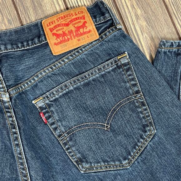 Levis 559 Men Jeans Relaxed Straight 32x30 Cotton Denim Classic Americana - Picture 1 of 6